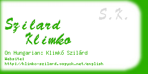 szilard klimko business card
